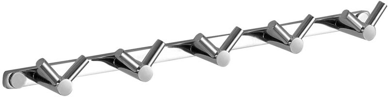 Wieszak na ręczniki Stella 5-hakowy podwójny chrom, montaż ścienny 34x4x2,5 cm, 1 szt.