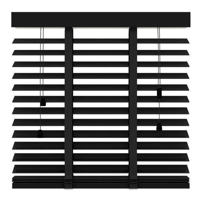 Żaluzja drewniana 180 x 220 cm czarna 50 mm