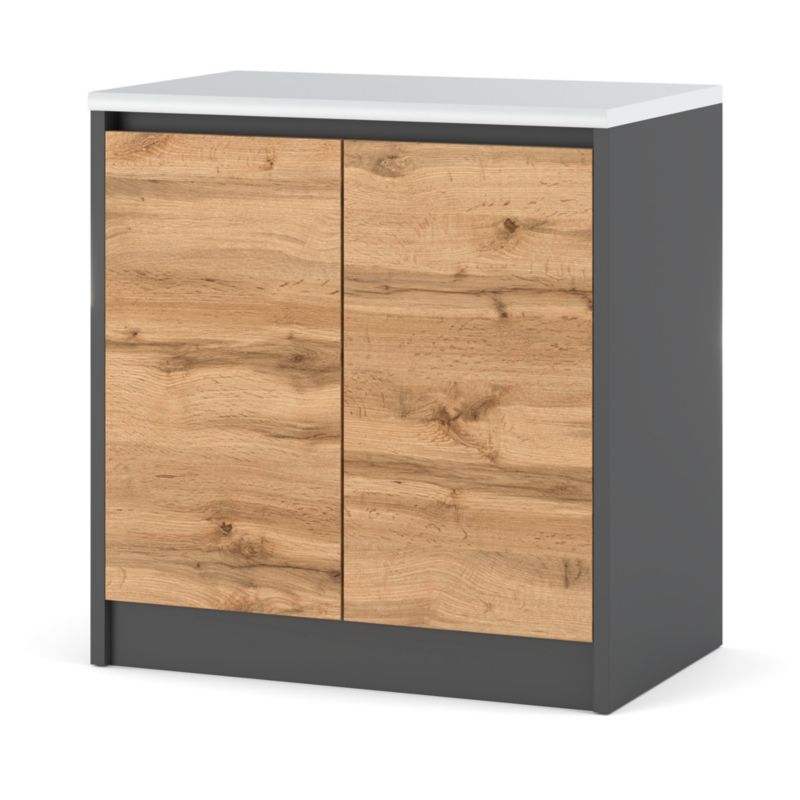 Szafka Kuchenna Hurtownia-Mebli Stojąca Bella dolna D80 80cm Szary Mat Dąb Wotan 80x47x85 cm 1szt.