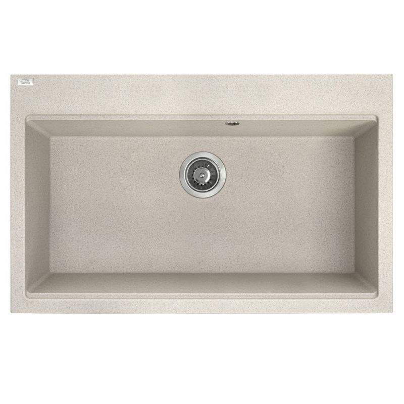 Zlewozmywak Granitowy TAU Laveo Beżowy Jednokomorowy z Syfonem Space-Saving 1 szt.