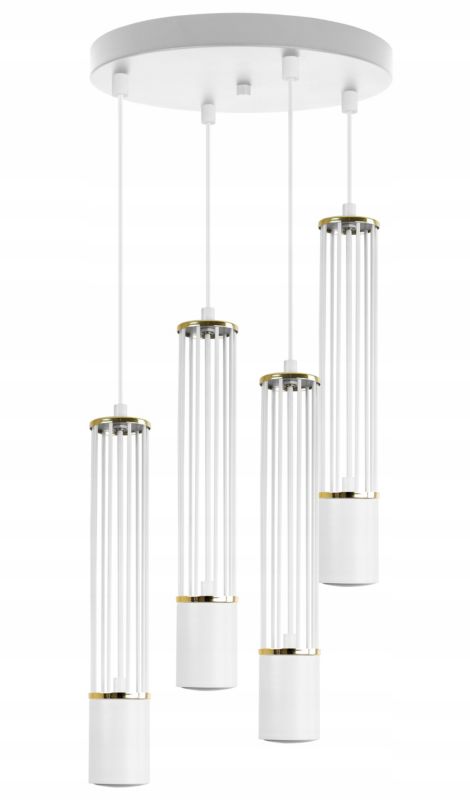 Lampa sufitowa wisząca Light Home LH Aria 4x GU10 okragły biały/złoty 1szt.