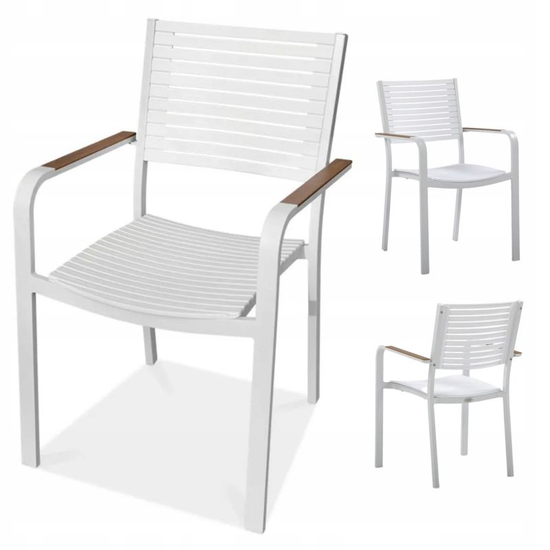 Krzesło Focus Garden Ogrodowe Balkonowe na Balkon Taras do Restauracji Tacoma Białe 1 szt