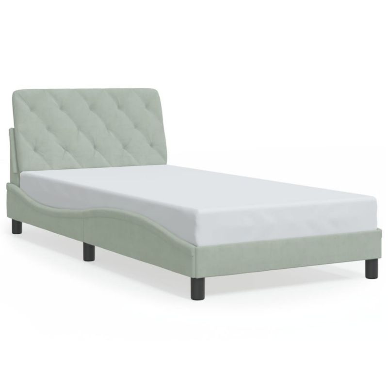 Łóżko tapicerowane WaszeMeble 100x200 cm jasnoszara WM-3207905 1 szt.