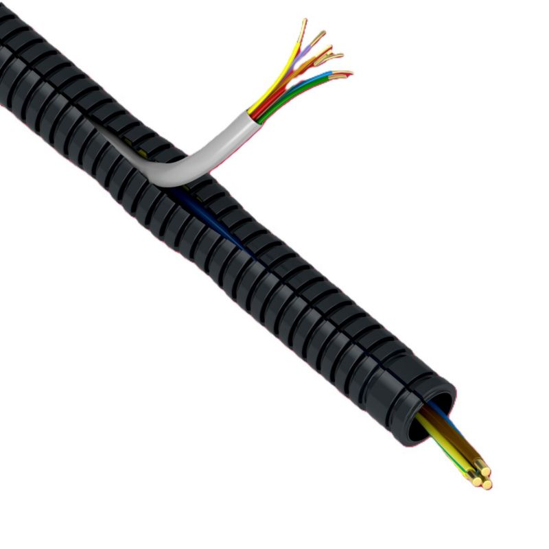Rura karbowana rozcięta AKS Zielonka 12 mm 25 m czarna