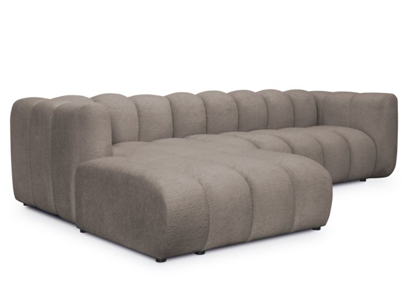 Narożnik lewostronny LaMiaSofa NAPOLI z tkaniny szenilowej 258x179 cm beżowy 1 szt.