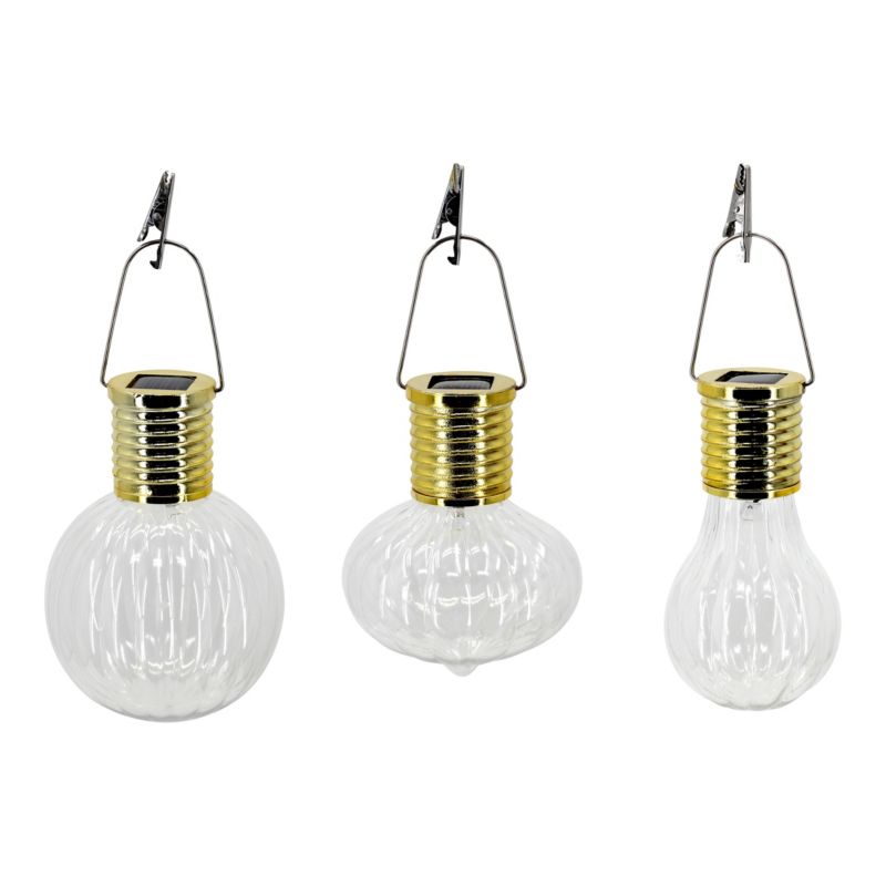 Lampa wisząca solarna 3000 K IP44 3 szt.