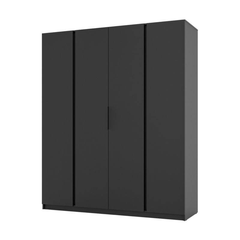 Szafa do przedpokoju i sypialni 4-drzwiowa z półkami Bonni Dravero BL/BL 4F 1 szt.