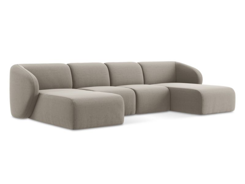 Sofa panoramiczna LaMiaSofa CERVO z tkaniny welwetowej 370x170 cm kreci 1 szt.