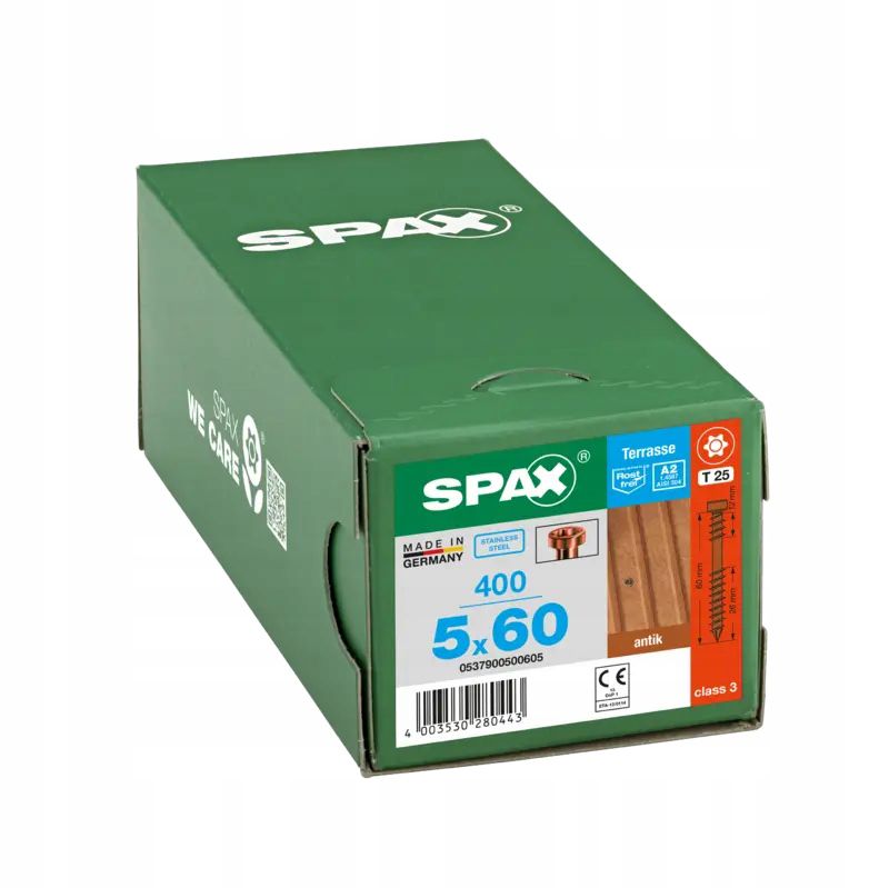 Wkręty Do Deski Tarasowej Spax 5x60mm Stal Szlachetna Stare Złoto 400 szt.