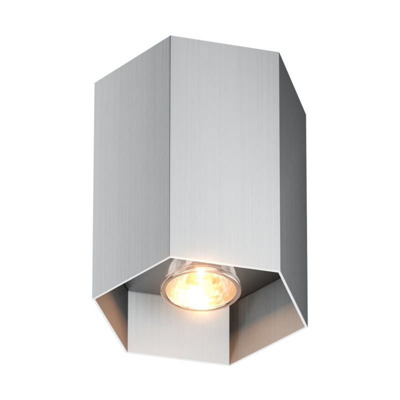 Spot Zuma Line Polygon Cl srebrny nowoczesna 1 x GU10 x 50W IP20 wym: 15 x 12,7 x 11 cm - 1 szt.