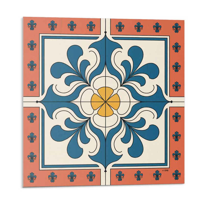 Kafelki samoprzylepne Wallfluent 50x50 cm Wzór kwiatów w klimacie folk 4 szt.