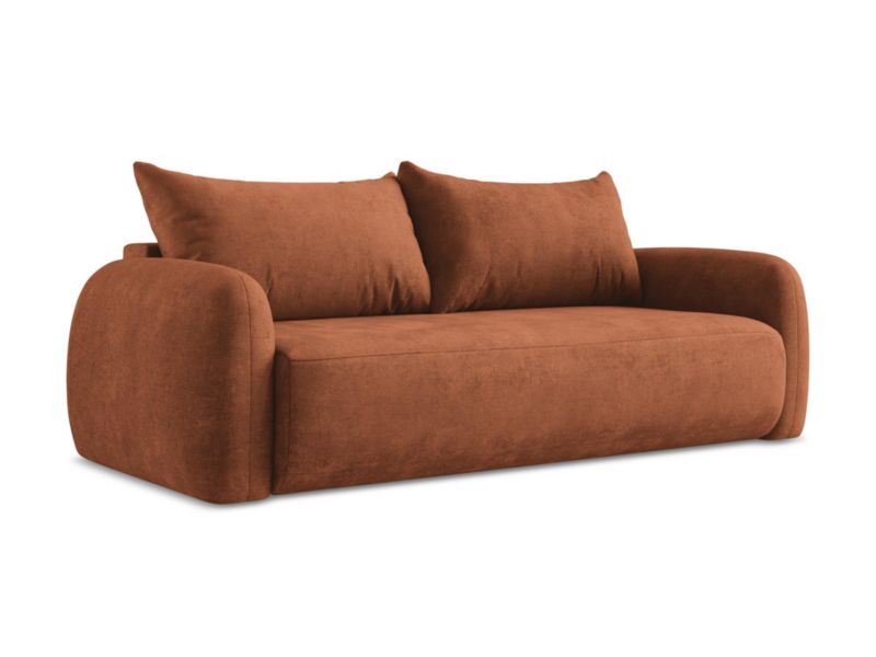 Kanapa 3-osobowa z funkcją spania LaMiaSofa Amalfi z tkaniny szenilowej 250x112 cm terakota 1 szt.