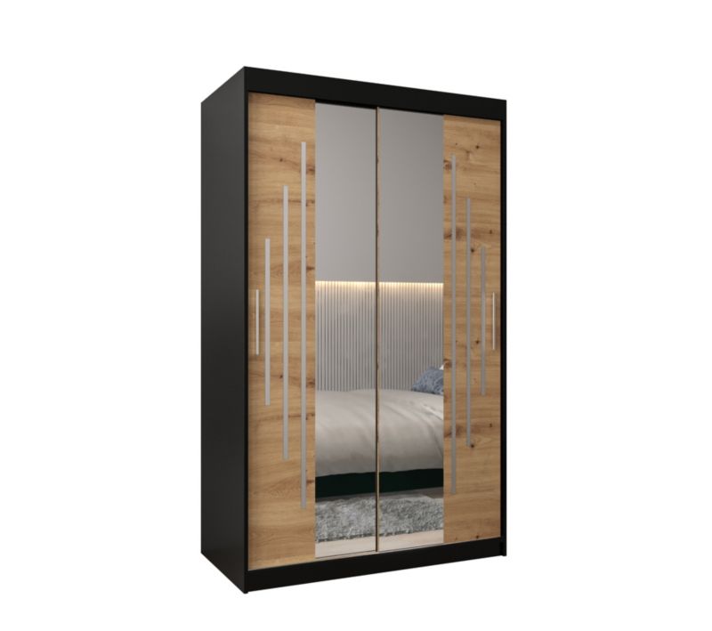 Szafa przesuwna Garderoba Abiks YORK 1 120 czarny/artisan 1 szt.