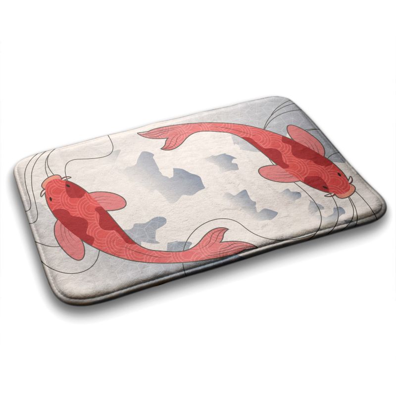 Dywanik łazienkowy Tulup 90x60cm Rybki Karpie Poliester Antypoślizgowy 1 szt.