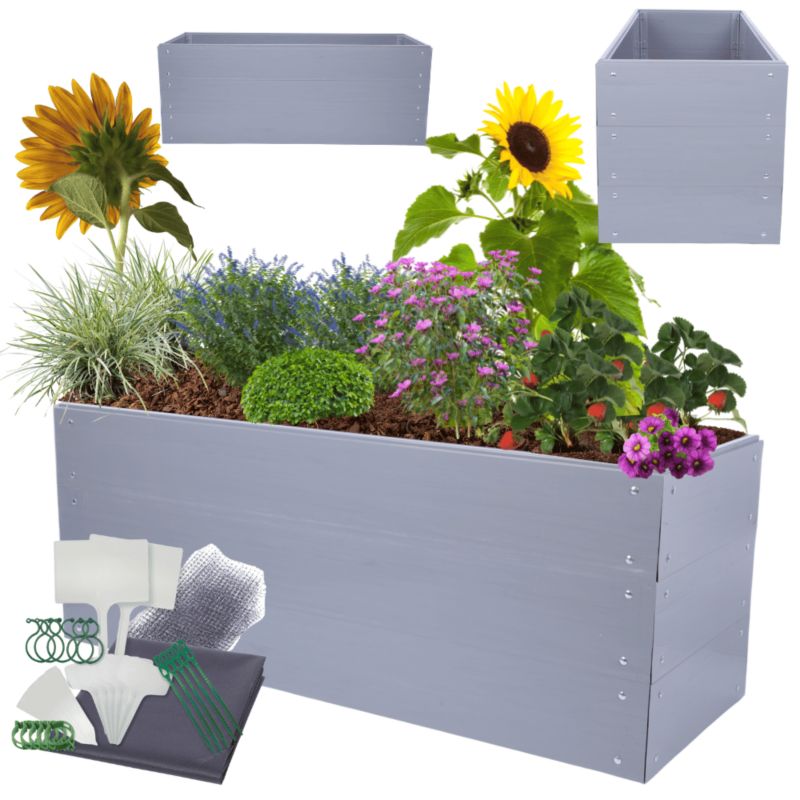 Skrzynia na warzywa MODO24 modułowa plastikowa trwała odporna na warunki atmosferyczne 60x180x80 cm 1 szt.