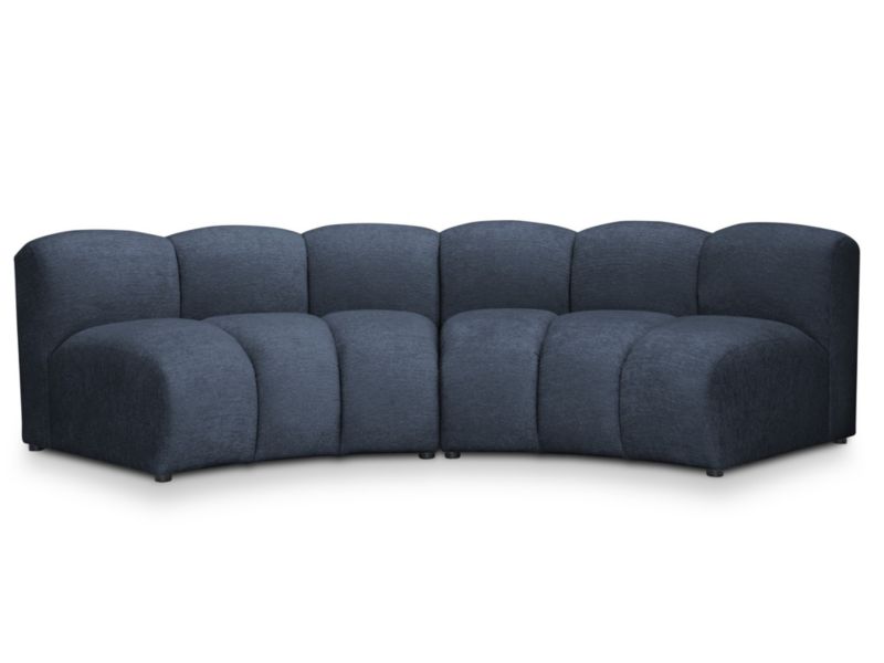 Modułowy narożnik uniwersalny LaMiaSofa NAPOLI z tkaniny szenilowej 295x120 cm niebieski 1 szt.