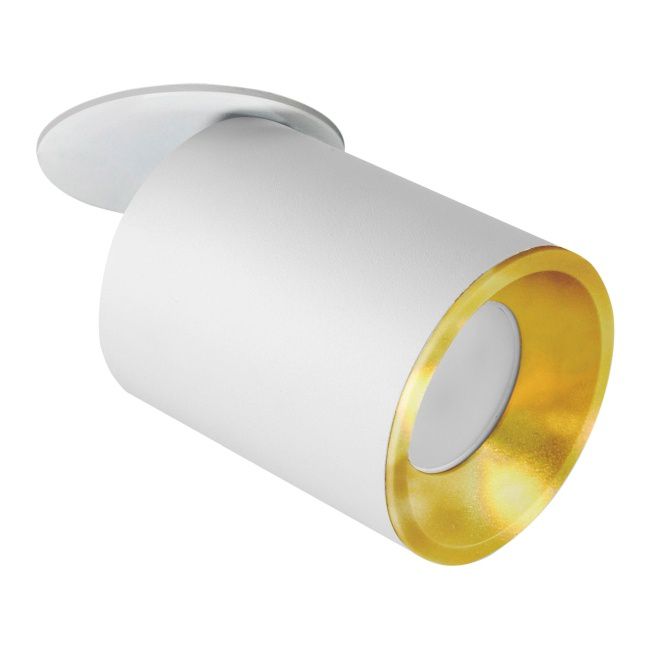 Oczko ruchome podtynkowe Polux Pallas GU10 biało-złote