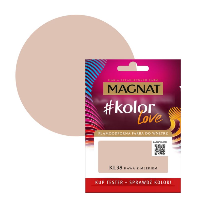 Tester farby plamoodpornej Magnat #kolorLove KL38 kawa z mlekiem 0,025 l