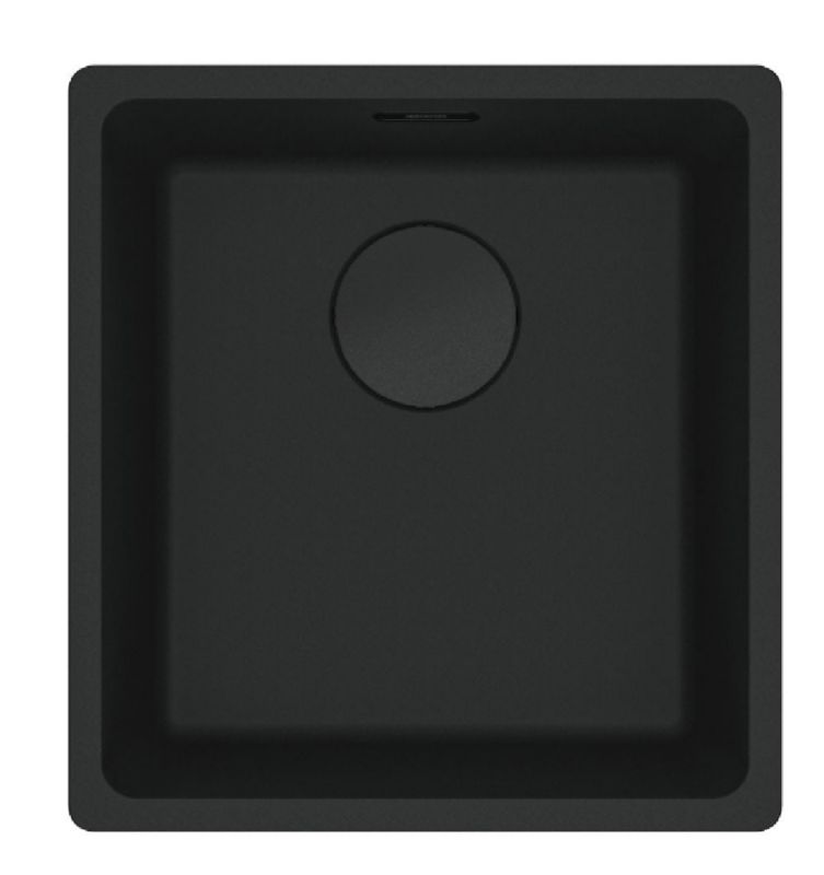 Zlewozmywak Franke Maris MRG 110-37 granitowy czarny 40x37 cm, 1-komorowy, Fragranite, 1 szt.