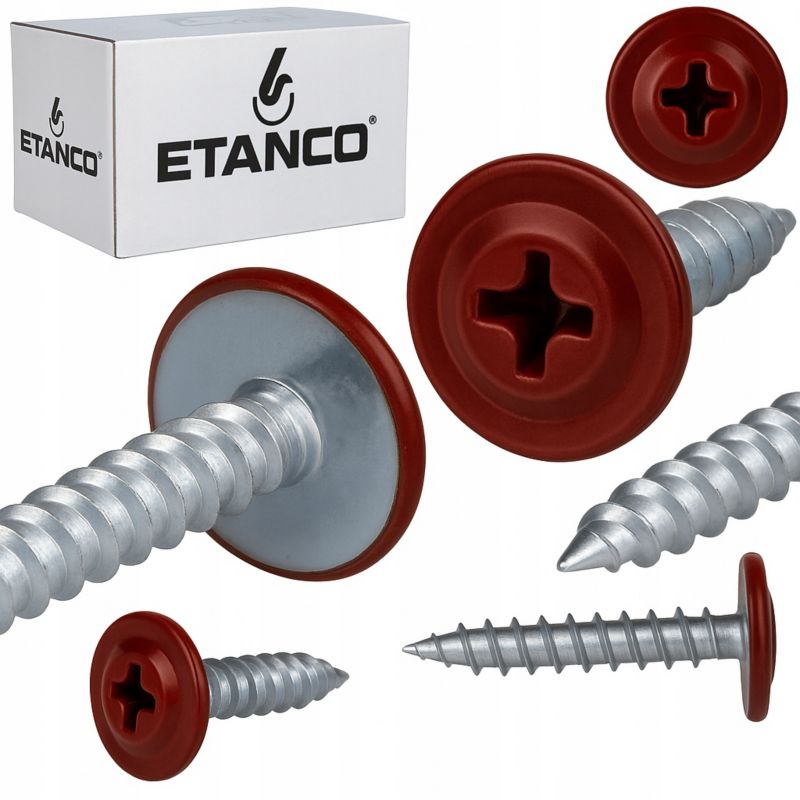 Wkręty Podkładkowe Etanco Do Drewna 4,2X25Mm, Ral3011 Gm-S 250Szt.