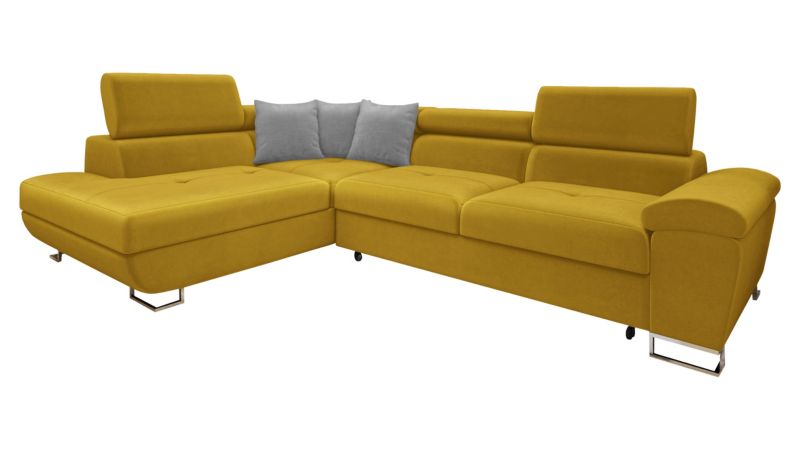 Narożnik z funkcją spania MIRJAN 24 Cotere lewy bursztynowy/platynowy szary 1 szt.