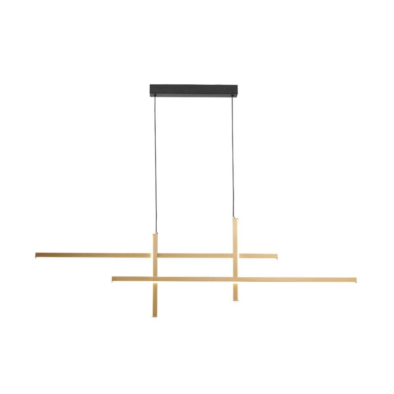 Lampa wisząca Zuma Line Edge 7062 złoto-czarna nowoczesna wbudowany LED 42W 1 szt.