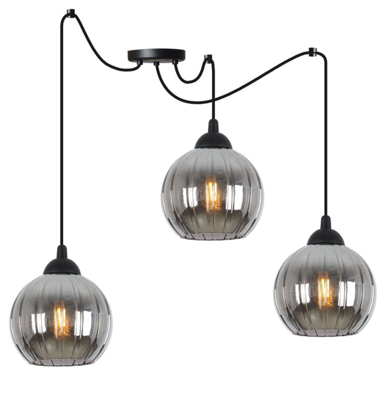 Lampa sufitowa wisząca Light Home LH Costa Pająk 3x E27 60W czarny/grafitowy 1szt.