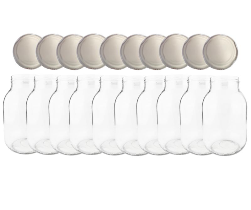 Słoiki MODO24 3000ml 3l soki ogórki kiszone grzyby nalewki zakrętki 100mm PZH 10 kpl.