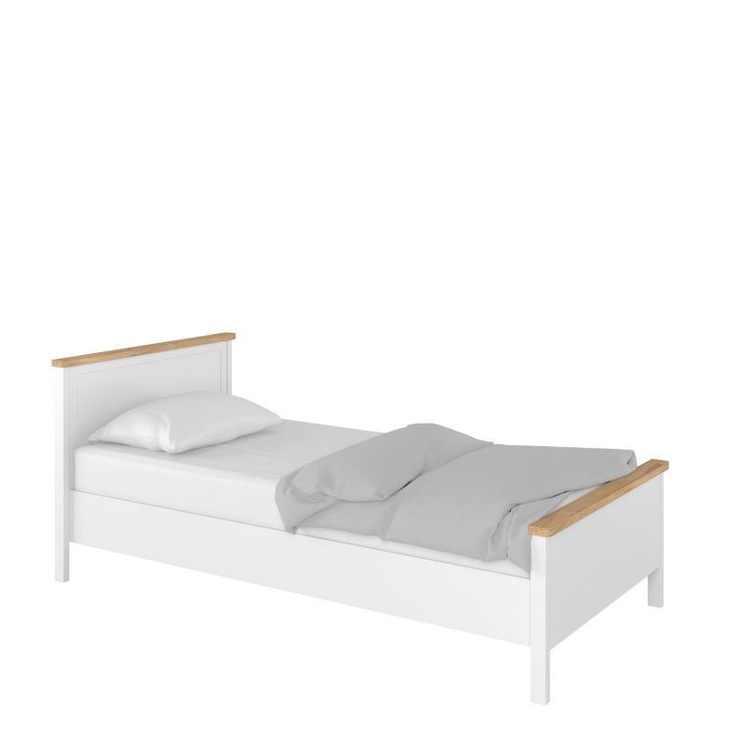 Łóżko jednoosobowe Bettso Story z materacem biały + dąb nash 1szt.