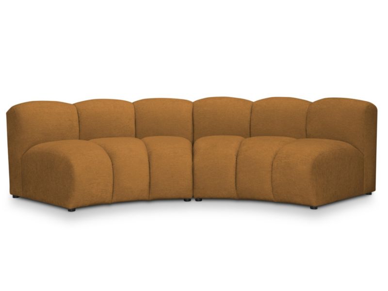 Modułowy narożnik uniwersalny LaMiaSofa NAPOLI z tkaniny szenilowej 295x120 cm musztardowy 1 szt.