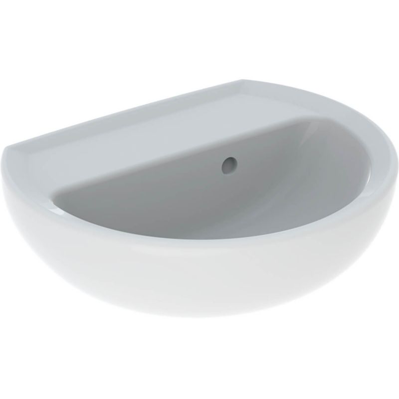 Umywalka Koło Rekord 45x37 cm półokrągła, biała, ceramika, bez otworu na baterię, 1 szt.