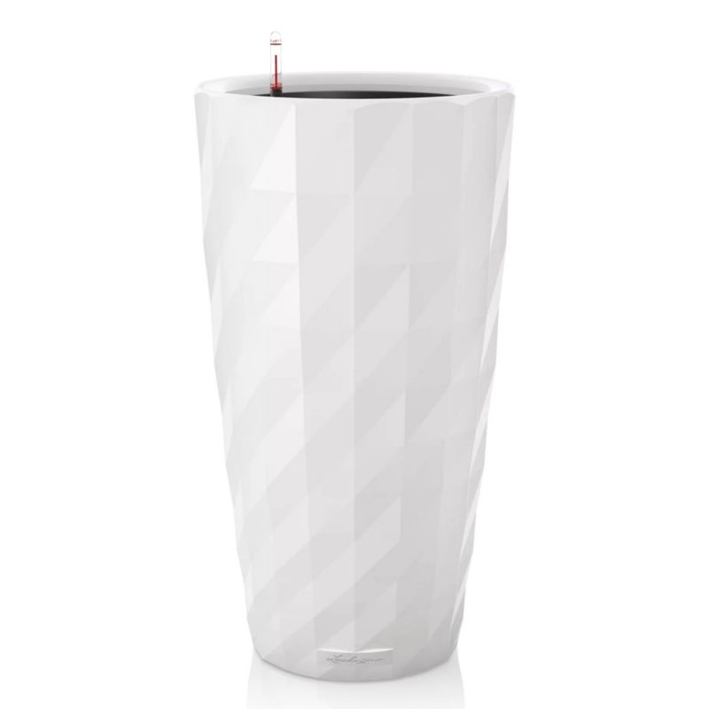 Doniczka Lechuza Do Domu Na Taras DIAMANTE 40/75 biały połysk 1 szt