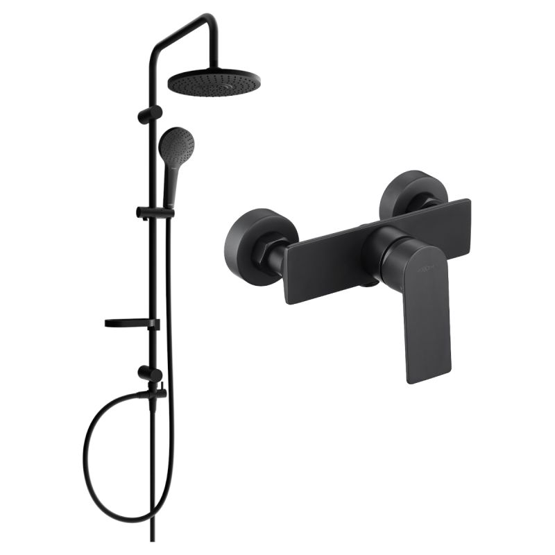 Zestaw prysznicowy natynkowy Mexen Alexa czarny 1 szt.