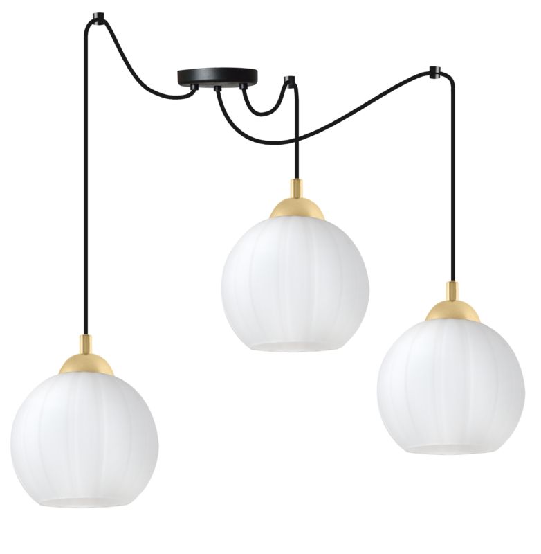 Lampa sufitowa wisząca Light Home LH Costa Pająk 3x E27 60W czarny/biały/złoty 1szt.