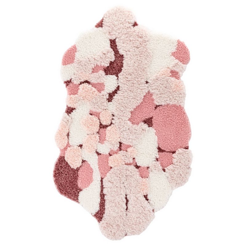 Dywanik łazienkowy Shaggy 3D Gaia e-floor 50x80 cm abstrakcja różowy 1 szt