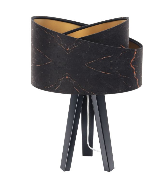 Lampa Bps Koncept stołowa BLACK MARBLE czarna/złota/czarna 1 szt