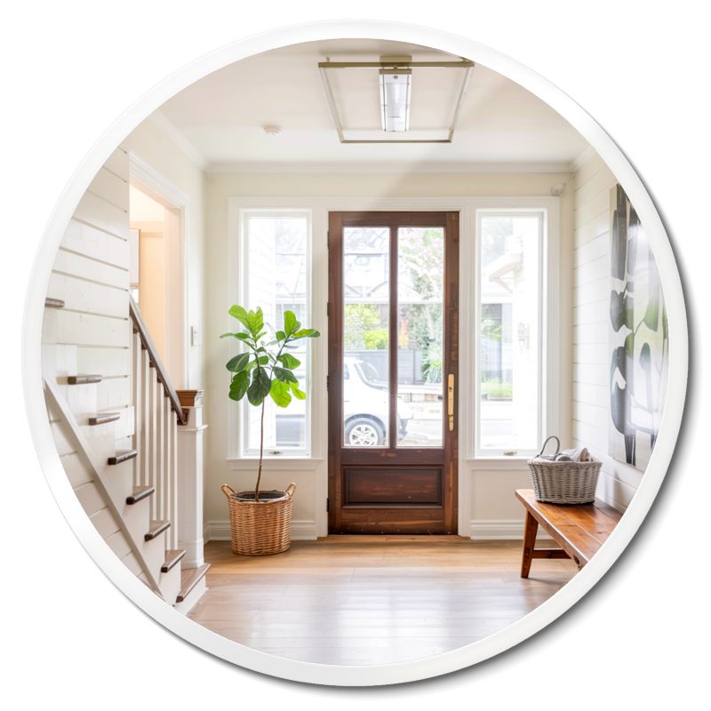 Lustro Okrągłe ArtPrintCave 40 cm Ścienne z Białą Obwódką Idealne Do Nowoczesnych Wnętrz 1 szt.