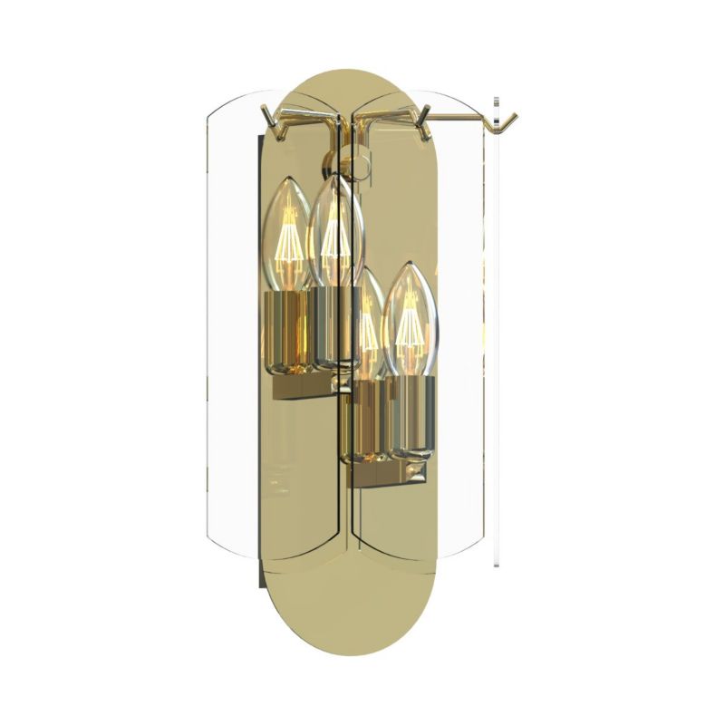Kinkiet ścienny Zuma Line Nira złoto-przezroczysty 2 x E14 x 40W IP20 wym: 33 x 12,2 cm - 1 szt.