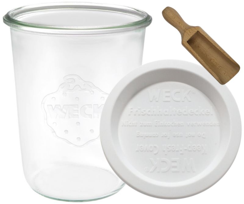 Słoik MODO24 Weck 850 ml fi 100 mold plastikowe wieko miarka 1 kpl.