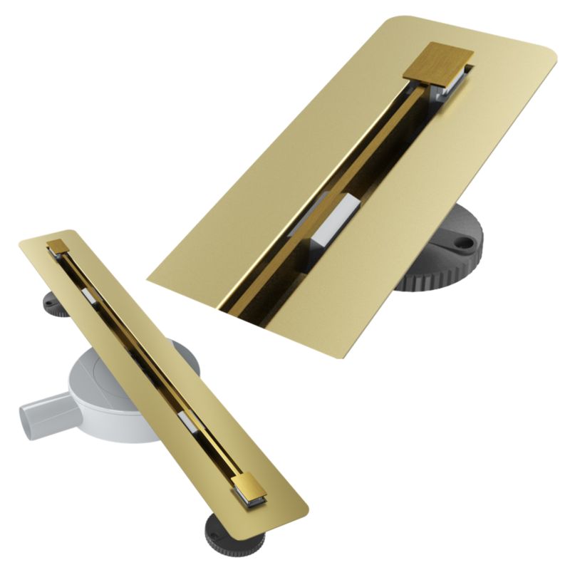 Odpływ Liniowy Pod Płytkę 50cm Granitan Luno Złoty Stal 2w1 Prysznic Brodzik Syfon 1szt.