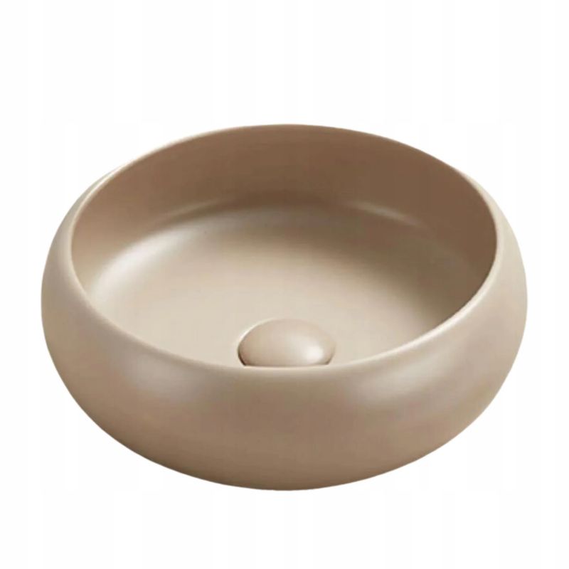 Umywalka nablatowa Furnidea 36 cm cappuccino mat okrągła WIKI 1 szt.