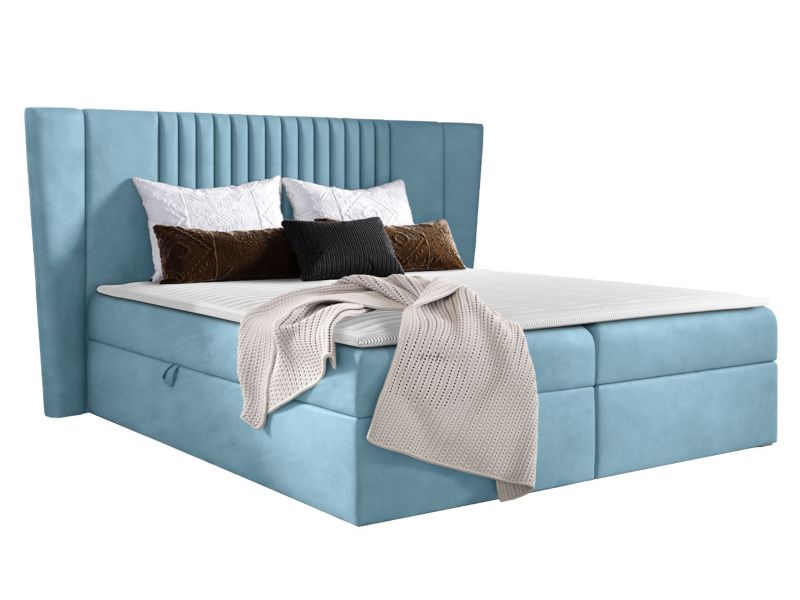 Łóżko kontynentalne MIRJAN 24 Spark 140x200 błękitny 1 szt.