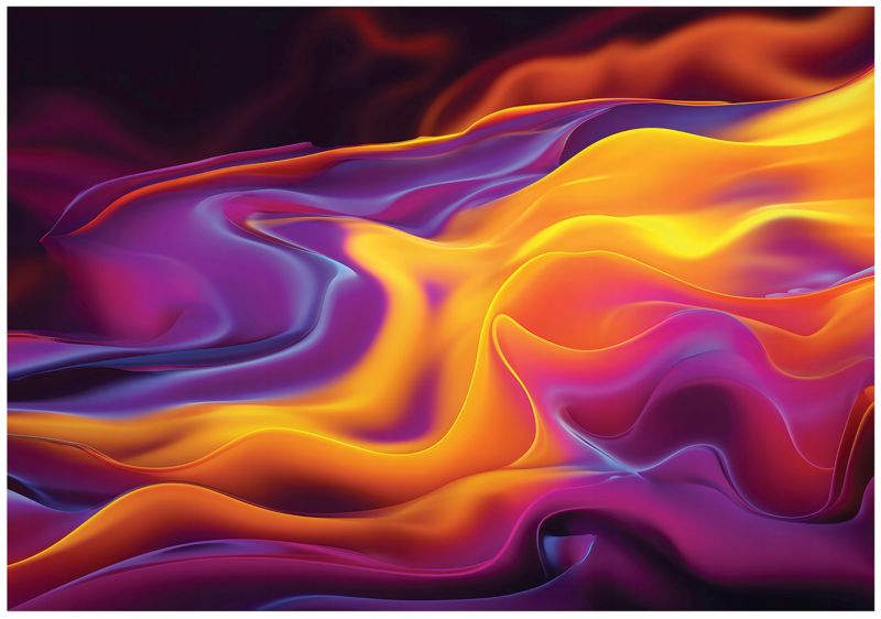 Fototapeta WALLARENA Do Sypialni Salonu Na Flizelinie Abstrakcja Ogień 3D Pomarańczowy 350x250 cm 16040VX7 1 szt.