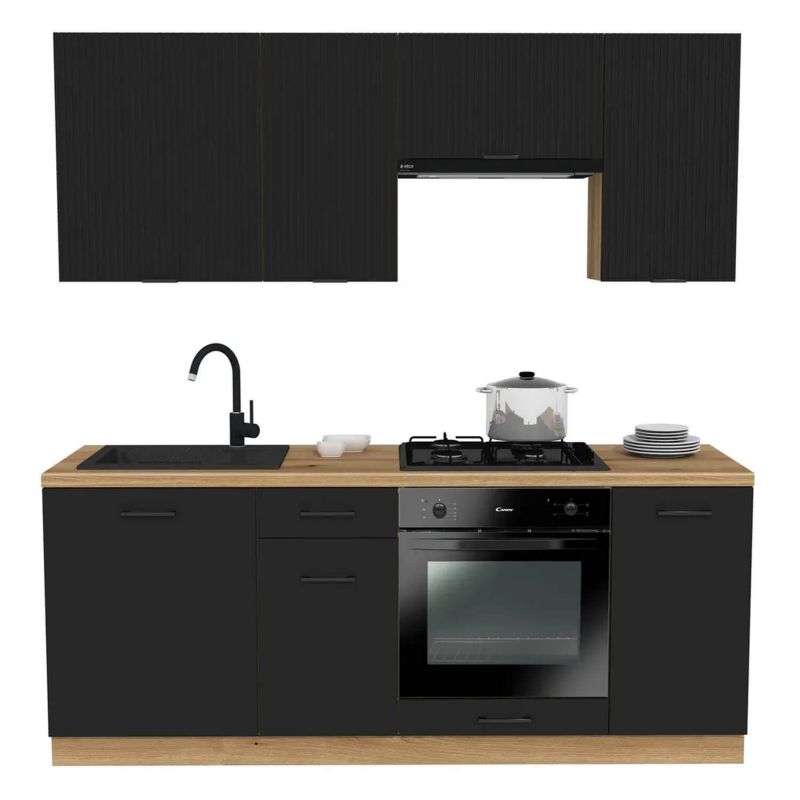 Meble Mebel Elite MODERN Kuchenne Zestaw Mebli Na Wymiar Modułowe Czarny 200 1 szt