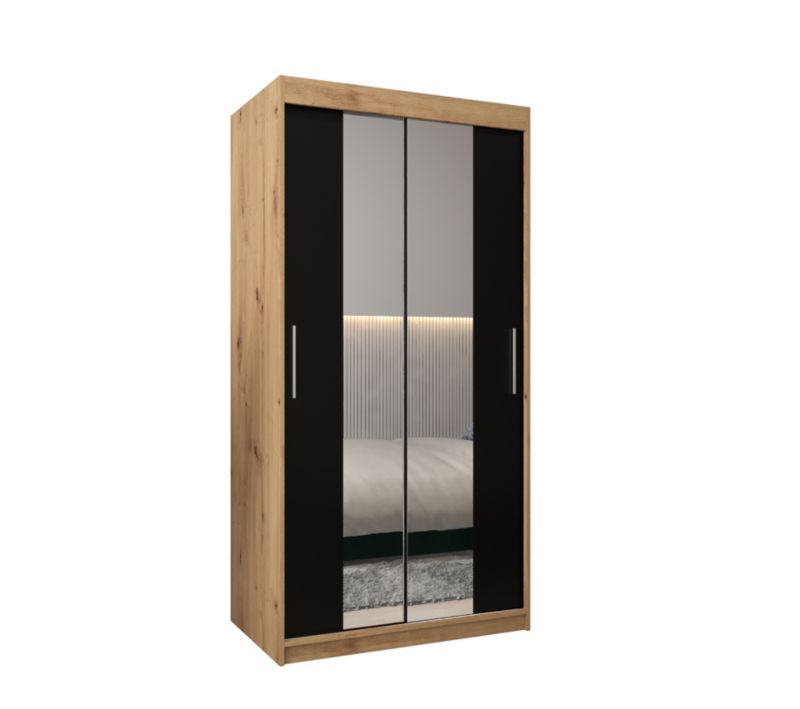 Szafa przesuwna Garderoba Abiks Tokyo 1 100 artisan + czarny 1 szt.