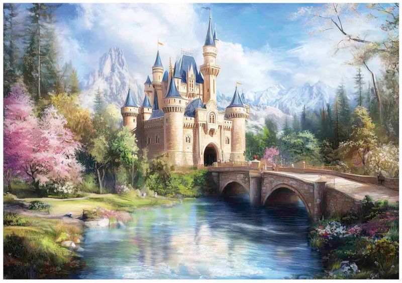 Fototapeta Dla Dziewczynki Dzieci Bajkowa Zamek WALLARENA 400x280 cm Tapeta Do Pokoju Dziecięcego 1 szt.