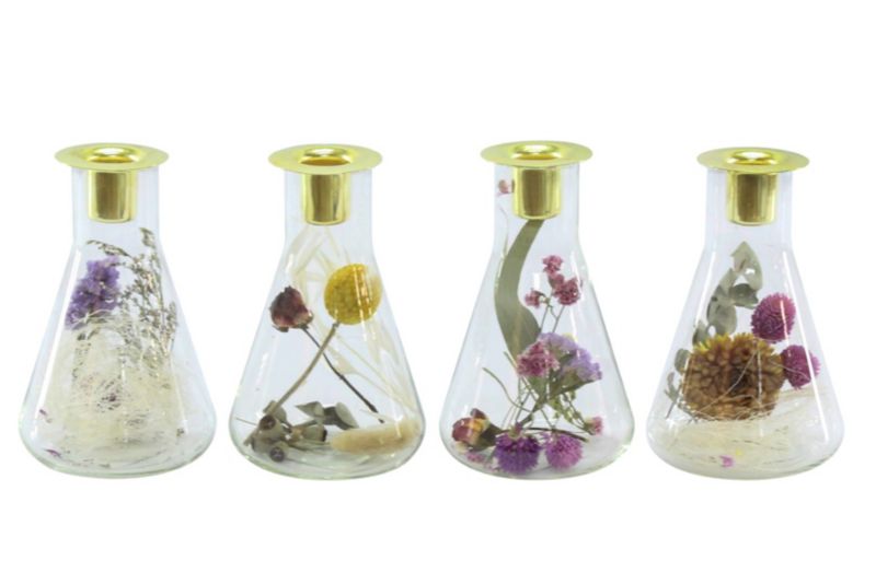 Swiecznik Direct Home and Garden Suszone kwiaty szklany