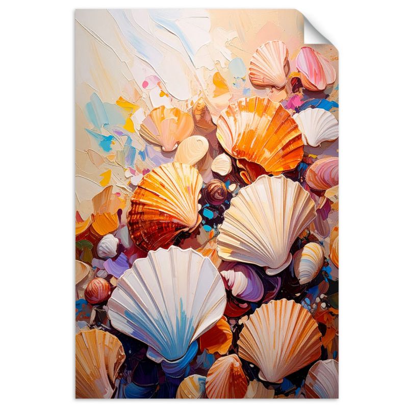 Naklejka samoprzylepna Feeby Kolorowe Muszle na plaży 30x45cm 1szt