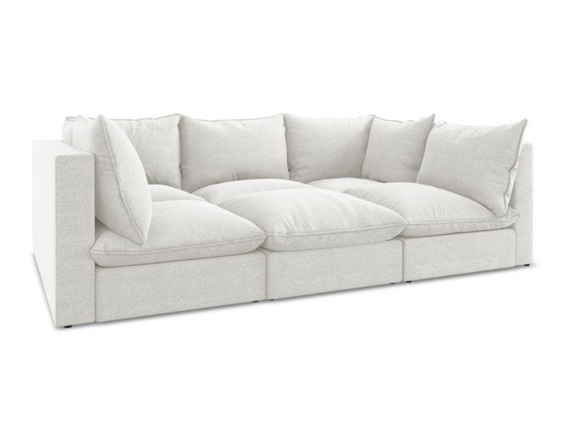 3-osobowa kanapa modułowa LaMiaSofa RAVENNA z tkaniny bouclé 255x180 cm biały 1 szt.