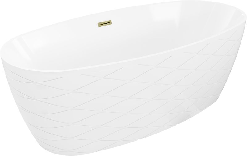 Wanna wolnostojąca Mexen Olea biała 170x80 cm przelew złoty 1 szt.